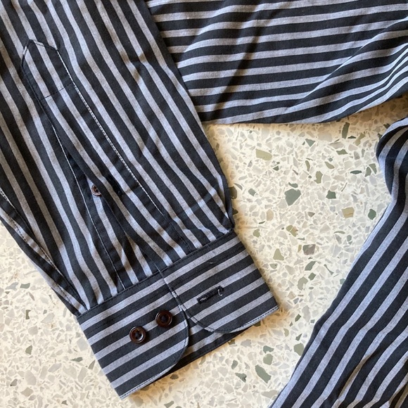 GEOFFREY BEENE Fitted Striped Collared Button Down Shirt Neck 14.5 Size 32/33 - Picture 5 of 5